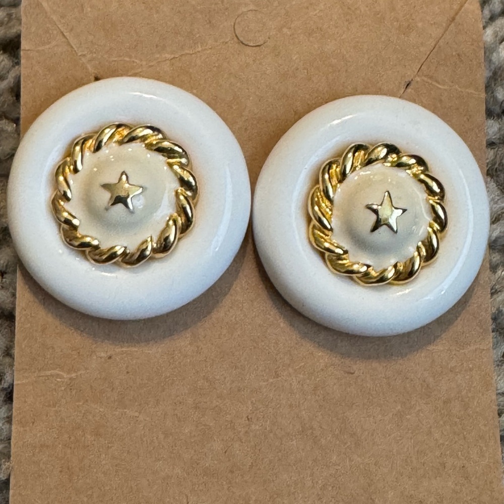 Nautical Earrings with Gold Star Detail